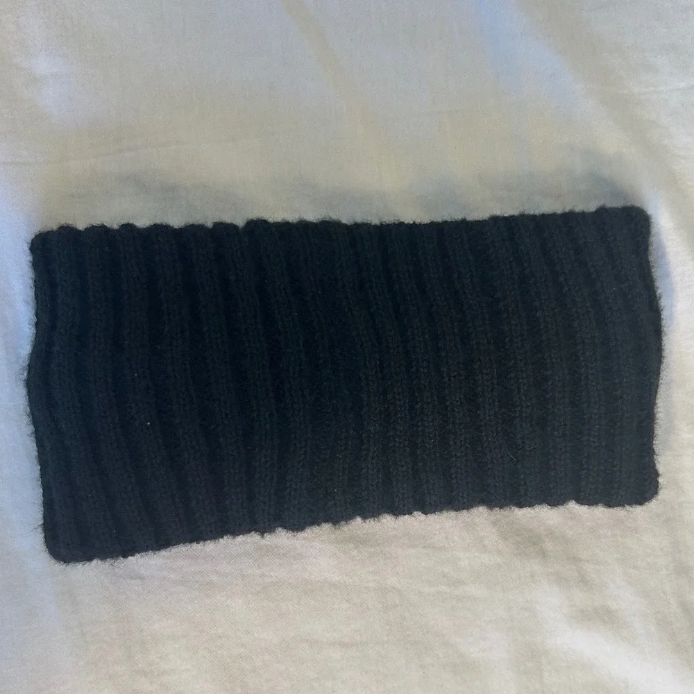 Grank Black Ribbed Knit Headband Ear Warmer Winter Gorpcore Goth Headband